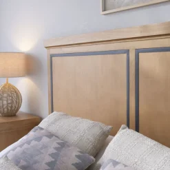 Banak Parma T&ecirc;te de lit en bois massif de manguier et métal pour lit de 150 et 160