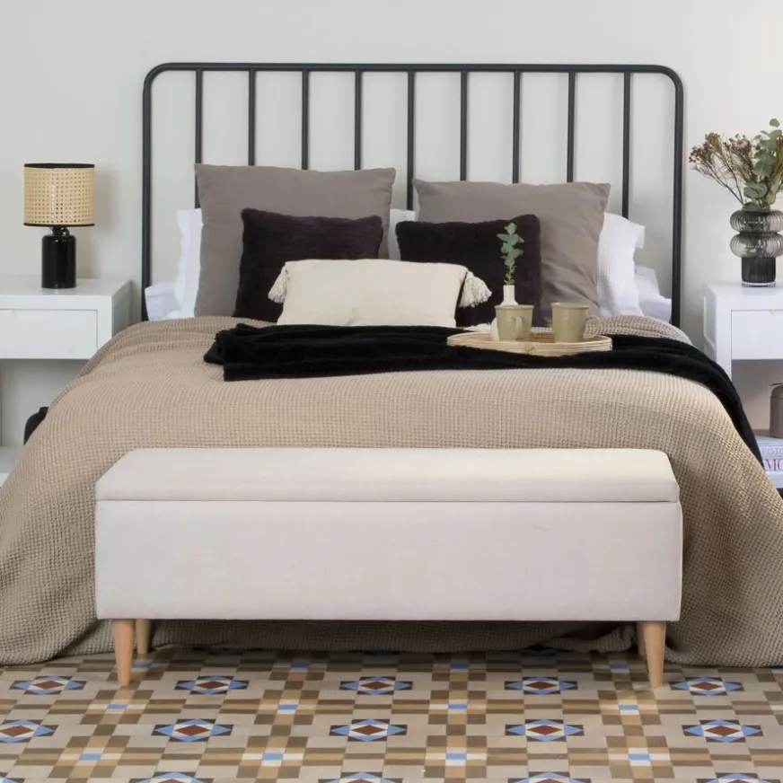 Banak Piker Banc avec coffre de rangement rembourré