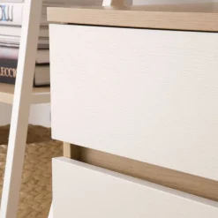 Banak Poppy Caisson à roulettes en chêne clair et blanc