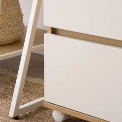 Banak Poppy Caisson à roulettes en chêne clair et blanc