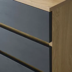 Banak Poppy Caisson &agrave; roulettes en ch&ecirc;ne sauvage et noir