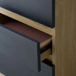 Banak Poppy Caisson &agrave; roulettes en ch&ecirc;ne sauvage et noir