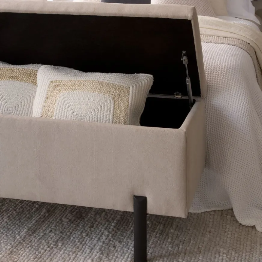 Banak Raisa Banc avec coffre de rangement rembourré