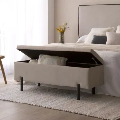 Banak Raisa Banc avec coffre de rangement rembourré