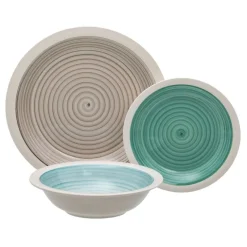 Banak Rakal Service de vaisselle en grès de 18 pièces