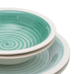 Banak Rakal Service de vaisselle en grès de 18 pièces