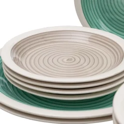 Banak Rakal Service de vaisselle en grès de 18 pièces