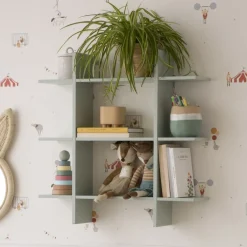 Enfant Banak Rony étagère murale en bois de couleur vert d'eau