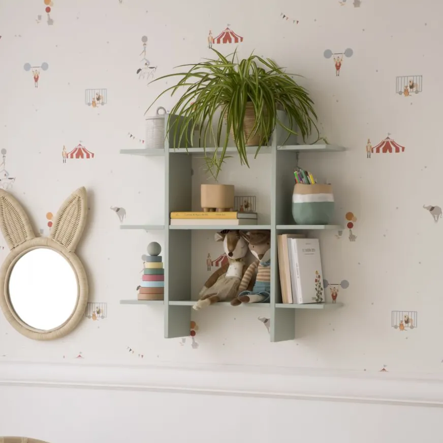 Enfant Banak Rony étagère murale en bois de couleur vert d'eau