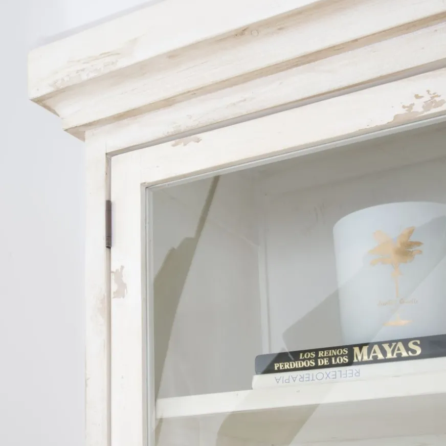 Banak Samet Vitrine en bois massif avec 9 portes en verre