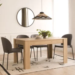Banak Selena Table à manger rectangulaire extensible 140/200 en couleur naturelle