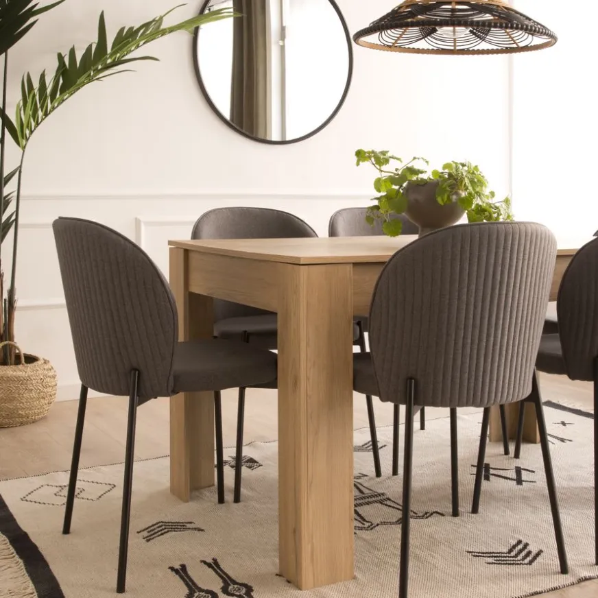 Banak Selena Table à manger rectangulaire extensible 140/200 en couleur naturelle