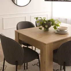 Banak Selena Table à manger rectangulaire extensible 140/200 en couleur naturelle