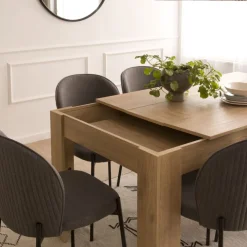 Banak Selena Table à manger rectangulaire extensible 140/200 en couleur naturelle