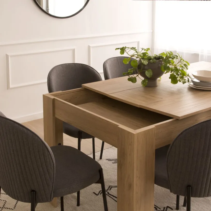 Banak Selena Table à manger rectangulaire extensible 140/200 en couleur naturelle