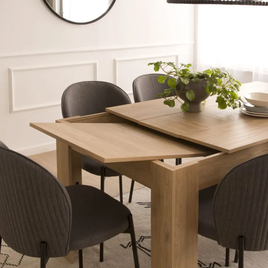 Banak Selena Table à manger rectangulaire extensible 140/200 en couleur naturelle