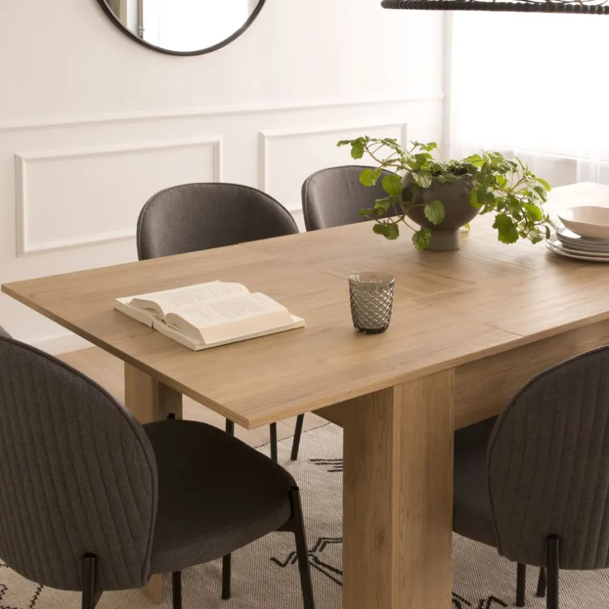 Banak Selena Table à manger rectangulaire extensible 140/200 en couleur naturelle
