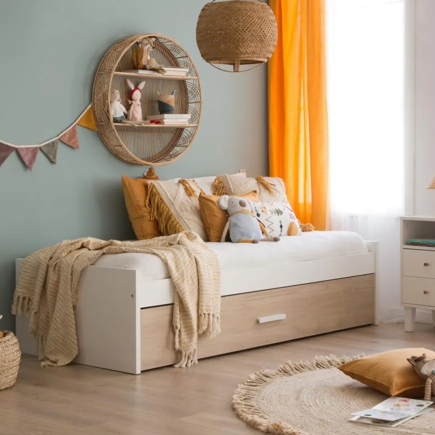 Enfant Banak Set Lit gigogne teo avec 2 matelas chester et sommier sumer