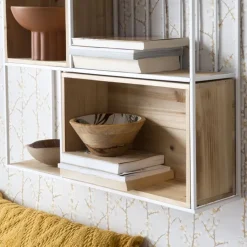 Banak Shenan étagère murale en bois et métal blanc