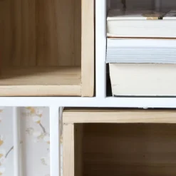 Banak Shenan étagère murale en bois et métal blanc