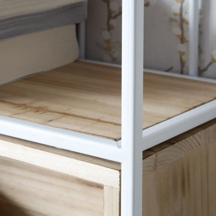 Banak Shenan étagère murale en bois et métal blanc