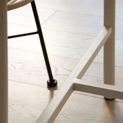 Banak Shiro Table à manger rectangulaire en bois blanc et naturel