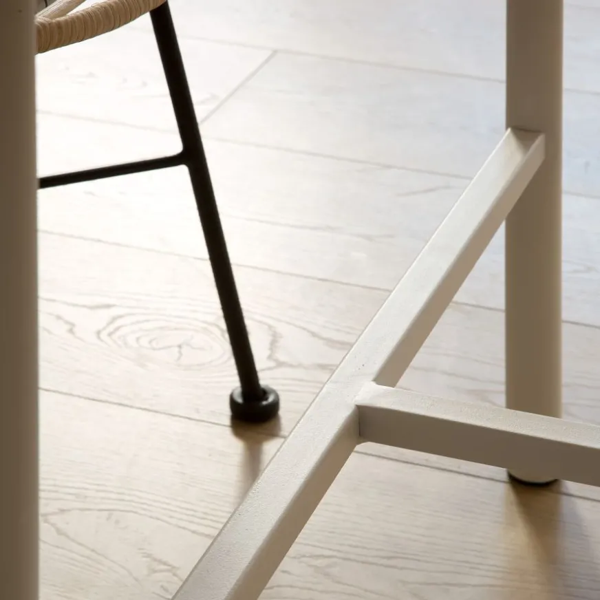 Banak Shiro Table à manger rectangulaire en bois blanc et naturel