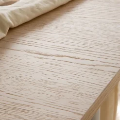 Banak Shiro Table à manger rectangulaire en bois blanc et naturel