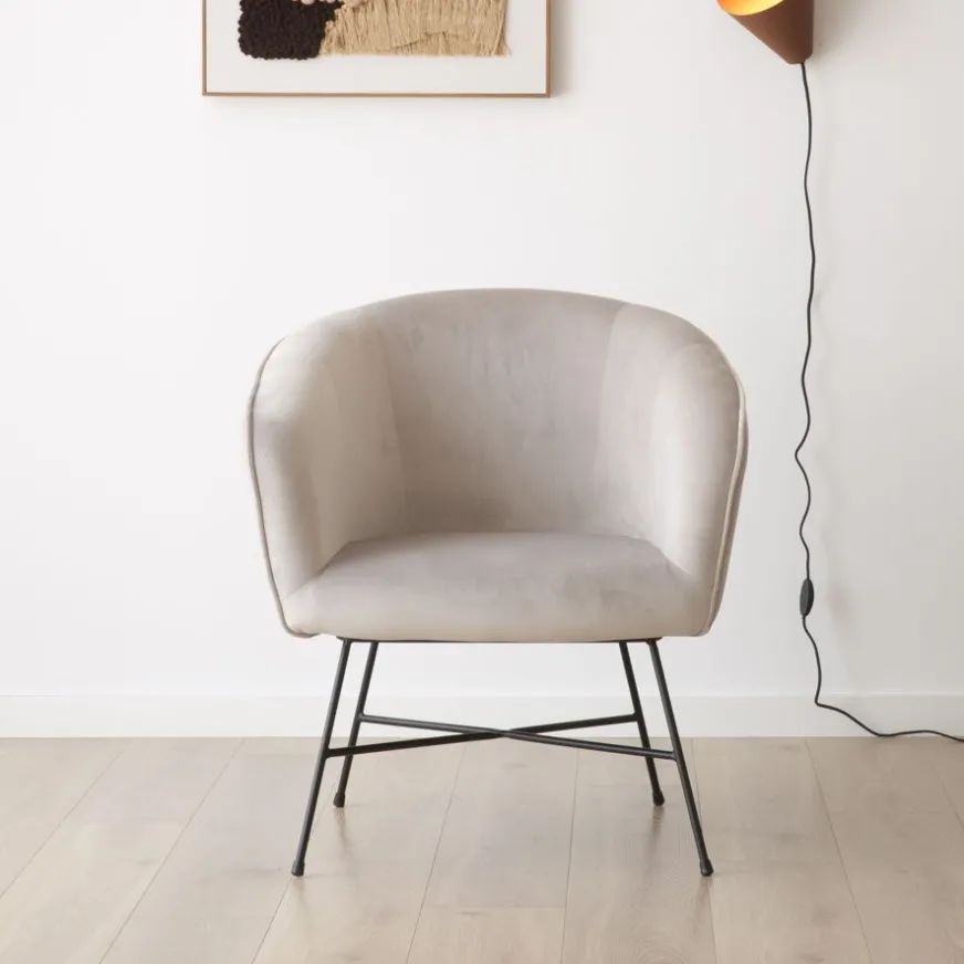 Banak Sigrid Fauteuil velours gris