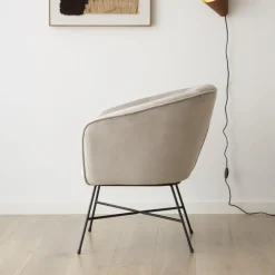 Banak Sigrid Fauteuil velours gris