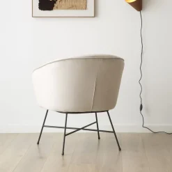 Banak Sigrid Fauteuil velours gris