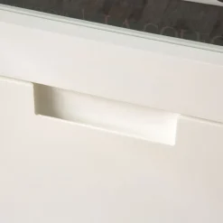 Banak Sisal Buffet étroit en bois laqué blanc