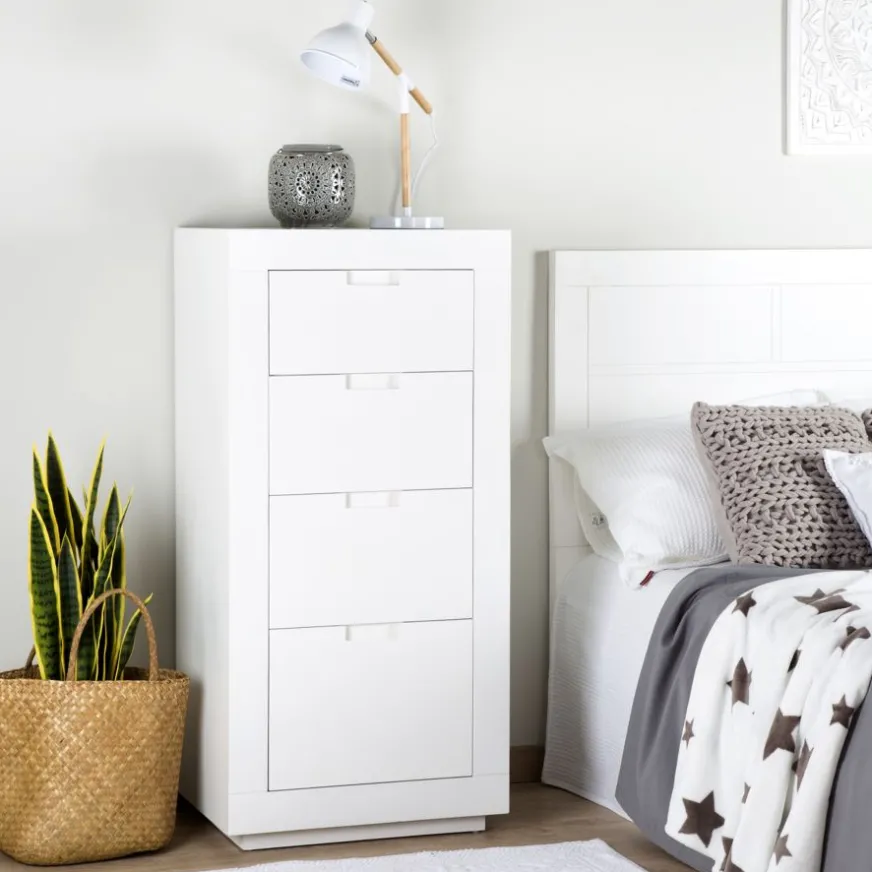 Banak Sisal Commode en bois laqué blanc