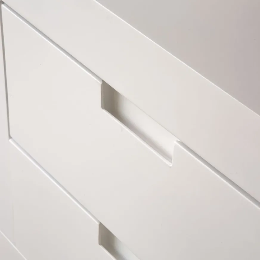 Banak Sisal Meuble tv en bois laqué blanc 160 cm