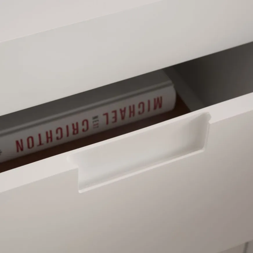 Banak Sisal Table de chevet laqué en blanc