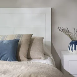 Banak Sisal Tête de lit en bois laqué blanc pour lit de 150 et 160