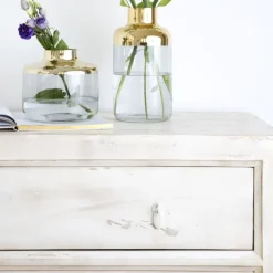 Banak Soho Commode en bois massif de couleur blanc décapé