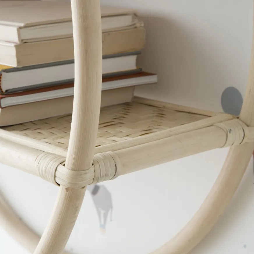 Enfant Banak Solei étagère murale ronde en rotin naturel