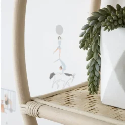 Enfant Banak Solei étagère murale ronde en rotin naturel