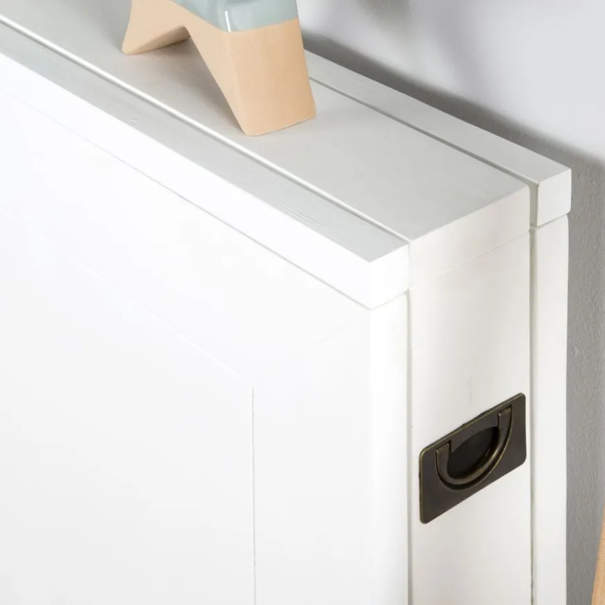 Banak Tan Table à manger pliante rectangulaire tan 88/160 en bois laqué blanc