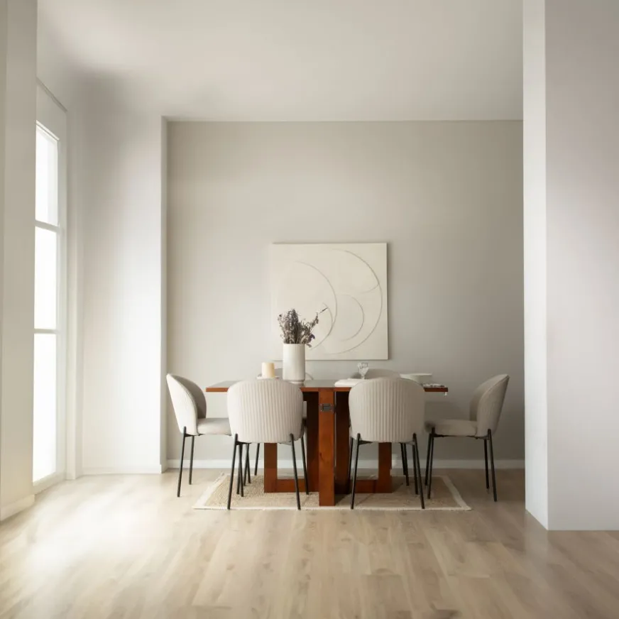 Banak Tan Table de salle à manger pliante rectangulaire 88/160 en bois massif de couleur teck