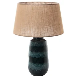 Banak Taram Lampe de table en grès et en jute