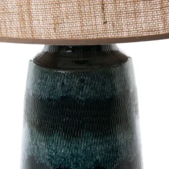 Banak Taram Lampe de table en grès et en jute