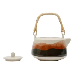 Banak Théière Avec rangée de feuilles douces ter+vert 1,3l porcelaine