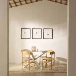 Banak Tisen Chaise en bois massif et rotin naturel