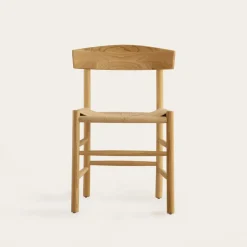 Banak Tisen Chaise en bois massif et rotin naturel