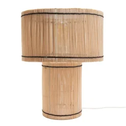 Banak Tokem Lampe de table en fer et rotin