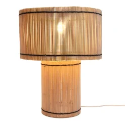 Banak Tokem Lampe de table en fer et rotin