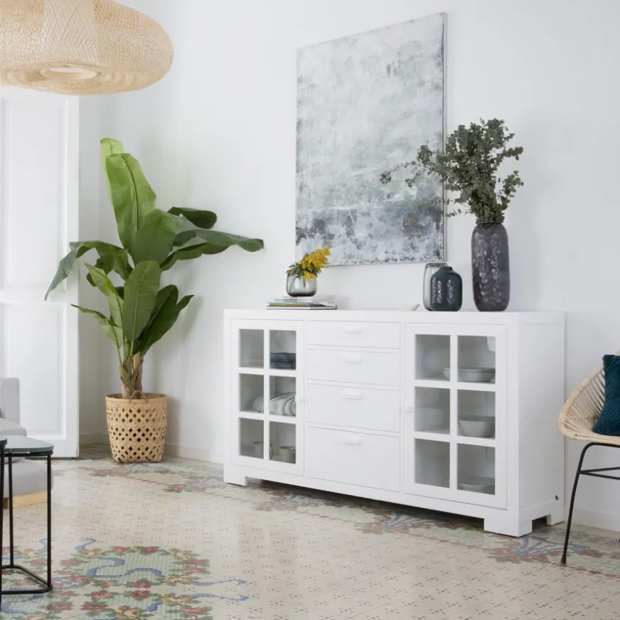 Banak Tribeca Buffet en bois laqué blanc