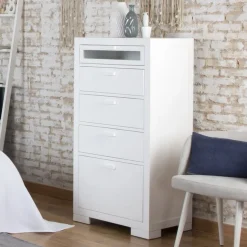 Banak Tribeca Chiffonnier avec un chaussure en bois laqué en blanc